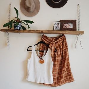 Roolee plaid paperbag waist skirt